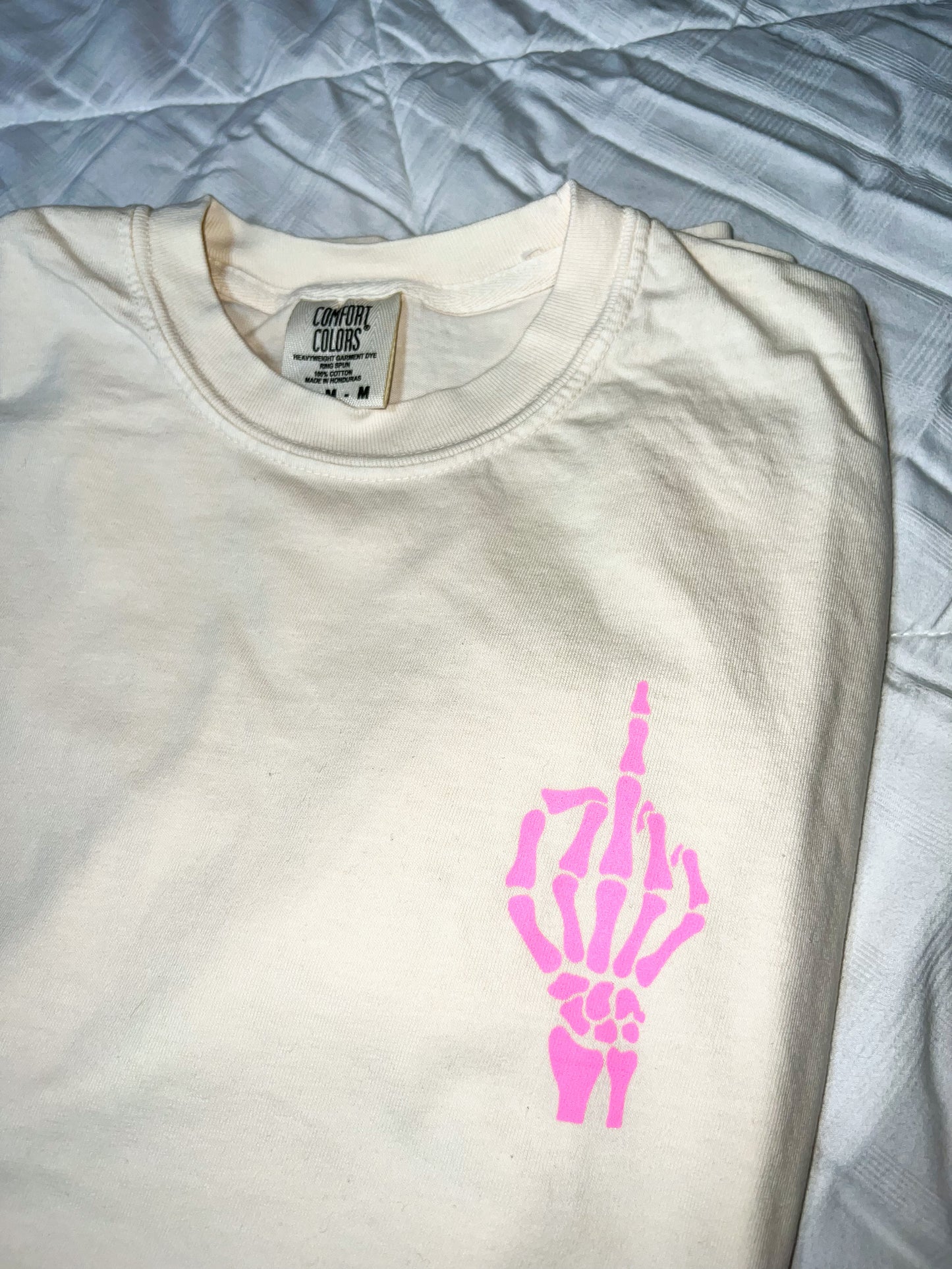 Skeleton middle finger tee